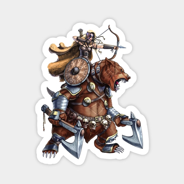 Norse Bear Viking Warrior Magnet by underheaven