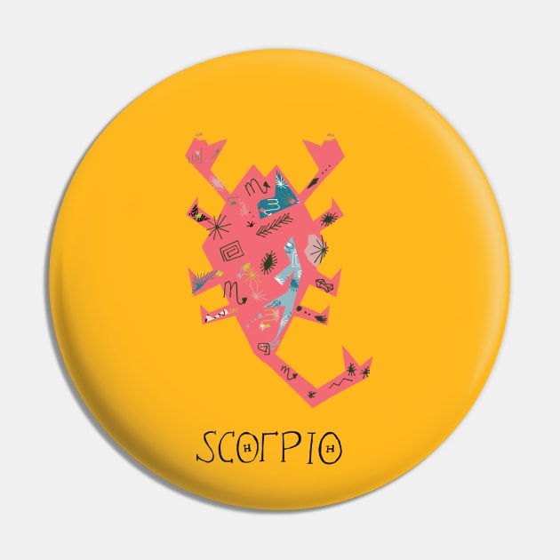 scorpio Pin by nosheendesigns