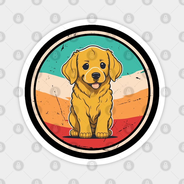 Cute Chibi Golden Retriever Vintage Magnet by amitsurti