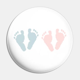 Newborn foot prints. Baby girl and boy foots Pin