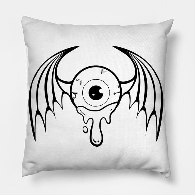 Fairycore Aesthetic Weird Fairy Eyeball Weirdcore Pillow by Alex21