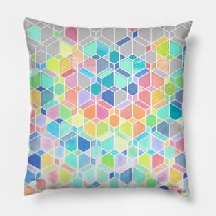 Rainbow Cubes & Diamonds Pillow