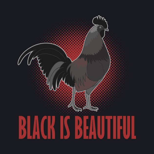 Cemani rooster black chicken breed by Foxxy Merch