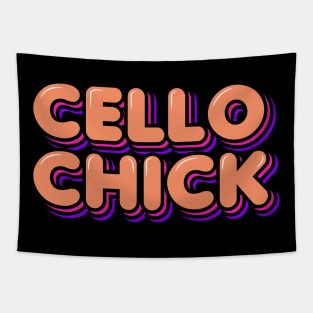 Cello Chick Tapestry