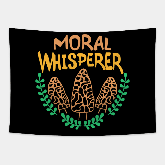 Morel whisperer Morel Mushroon Tapestry by Caskara