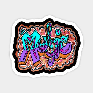 Music 3 Graffiti Tagging by LowEndGraphics Magnet