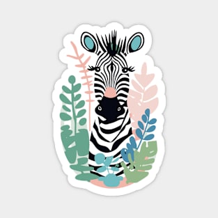 Zebra with plants kids design Magnet