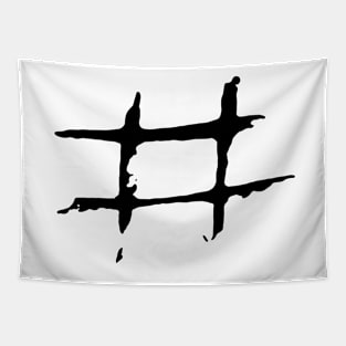 Dark and Gritty Hashtag Number Sign Tapestry