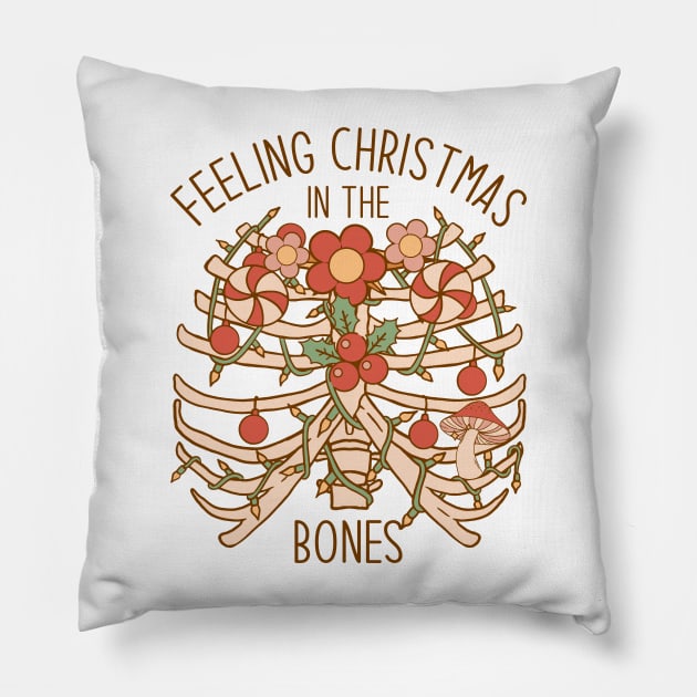 Feeling Christmas In the Bones Pillow by MZeeDesigns