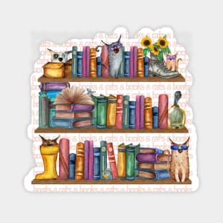 Books and Cats not Boots and Cats! Magnet