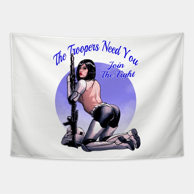 The Trooper Pin Up Tapestry by Hellustrations