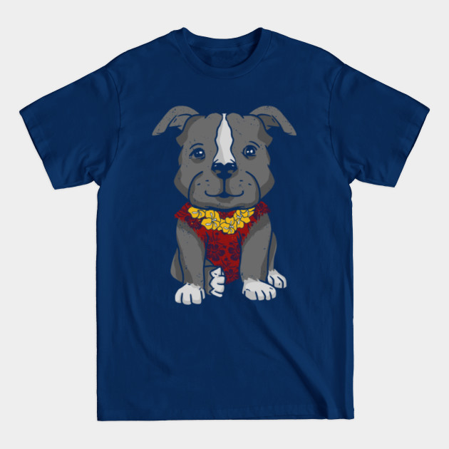 Discover Hawaiian Pitbull - Funny Flowers Cute Pittie Dog - Dog - T-Shirt