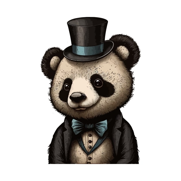 Panda wearing Top Hat by K3rst