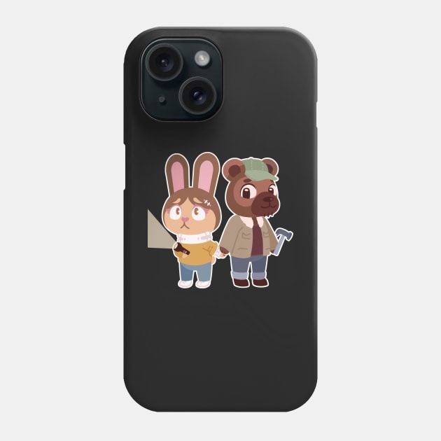 Alison and Mike - Rabbit and Bear Portrait Phone Case by Snorg3