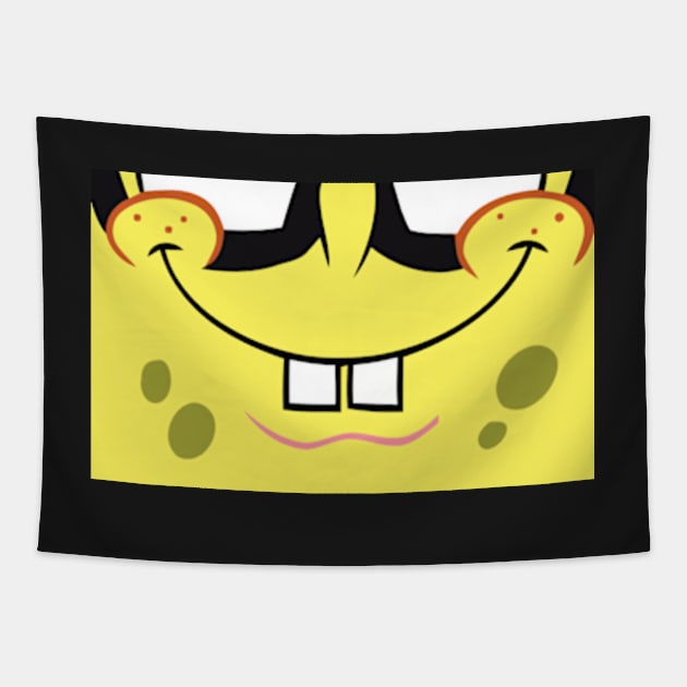 Spongebob Mouth Mask, Vector, Artwork Design Tapestry by xcsdesign