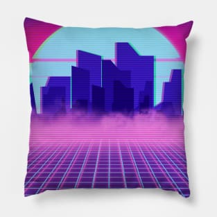 Outrun neon night Pillow