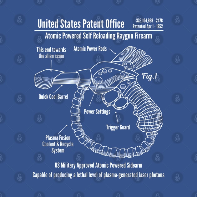 Raygun Blueprint retro 1950s design by Ashley-Bee