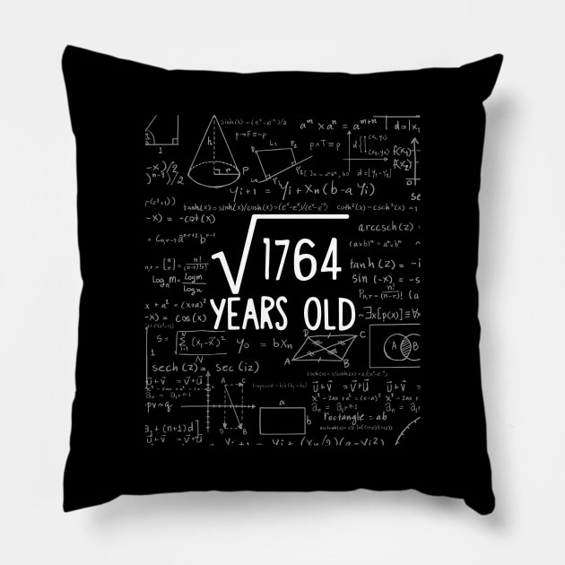 Square Root of 1764: 42th Birthday 42 Years Old T-Shirt Pillow by johnii1422