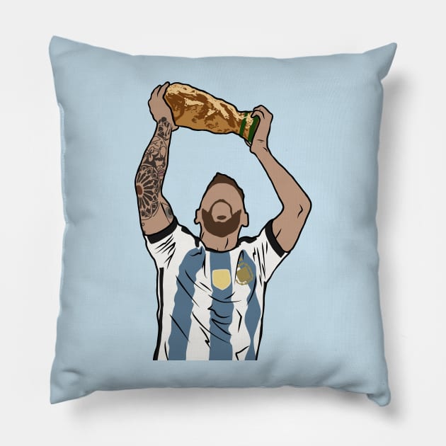 Messi World Cup Celebration Pillow by rattraptees