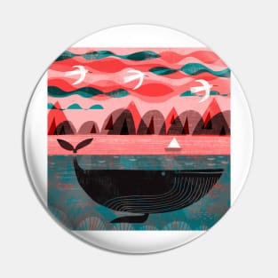 Pink Sky Whale Pin