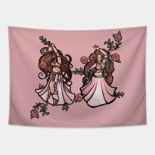 Belly Dancers in Pink Tapestry