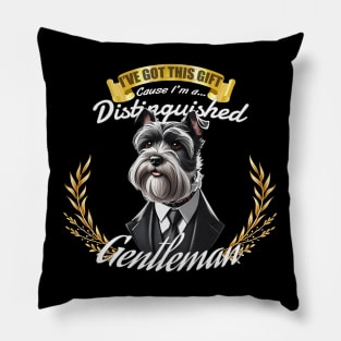 The Distinguished Schnauzer Gentleman Pillow