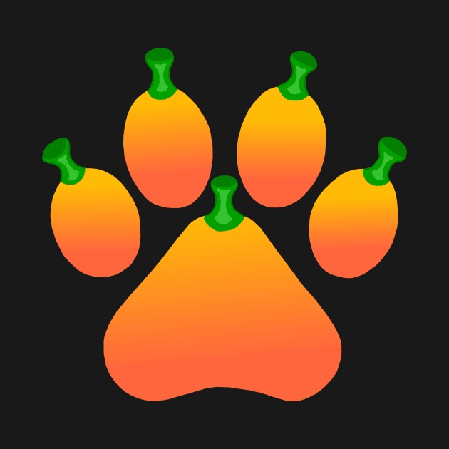 Orange Halloween Pet Pumpkin Paw by Art by Deborah Camp