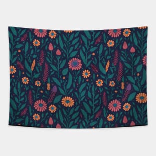 Scandinavian Summer Colorful Spring Flowers Tapestry