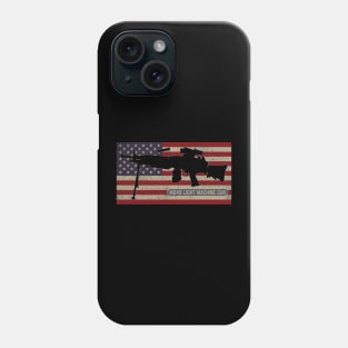 M249 SAW Light Machine Gun American Flag Phone Case