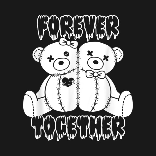 Forever Together Stuffed Animal Bear Couple Sewn Stitches by zwestshops