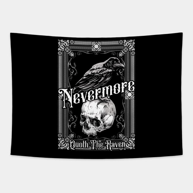 Edgar Allan Poe The Raven Nevermore Gift Tapestry by grendelfly73