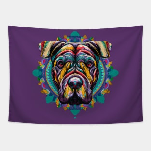 American Bully Trippy Artwork Tapestry