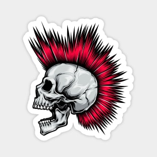 Mohawk Punk Skull Magnet