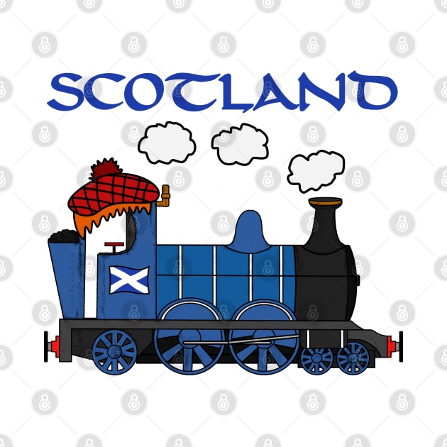 Scotland Steam Train Scottish Flag St Andrews Day by doodlerob