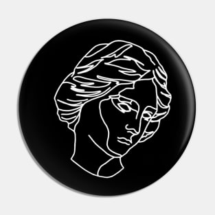 Lady Head White Pin