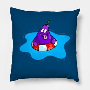 Funny eggplant swimmer Pillow