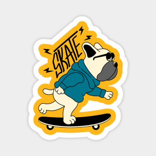 Dog playing skateboard Magnet