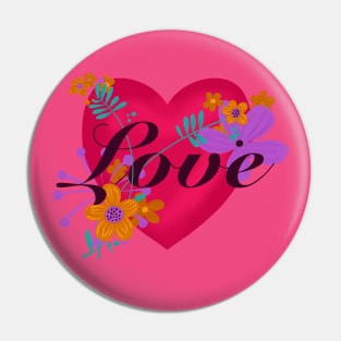 Love and flowers Pin