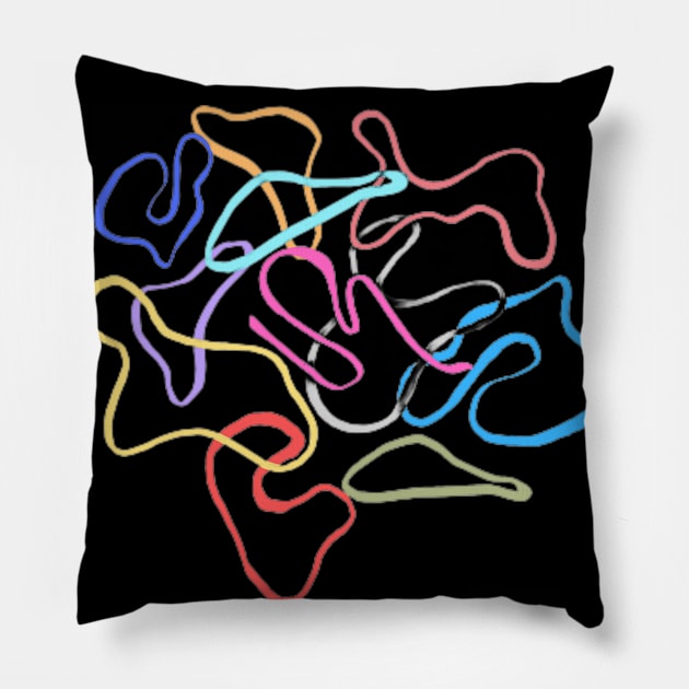 Rainbow Colorful Abstract Artwork Design Pillow by GoodyL