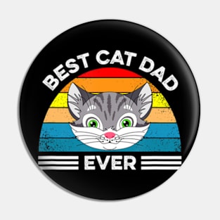 Best Cat Dad Ever Kitty Calico Cat Fathers Day Pin