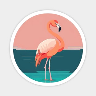 Pink Flamingo Minimal, Love Flamingos Magnet