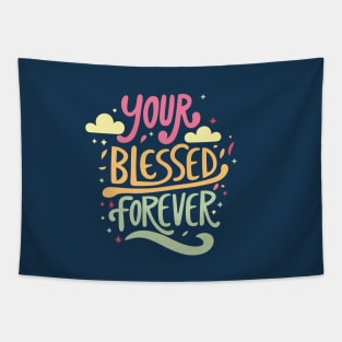 Women with Beautiful Hearts: Blessed Forever typography Tapestry