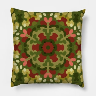 Retro Christmas Mandala Pillow