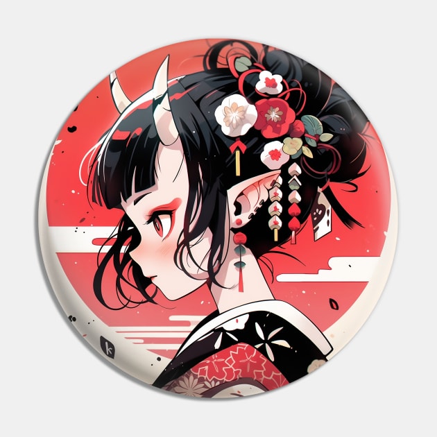 Kijin Girl wear kimono Pin by WabiSabi Wonders