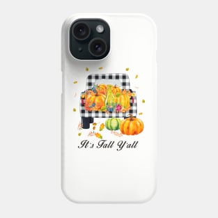 It's fall y'all Autumn Pumpkin Truck Buffalo plaid Phone Case