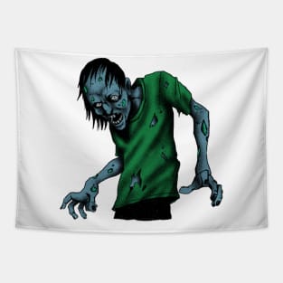 horror rainbow zombie in graveyard scary design Tapestry