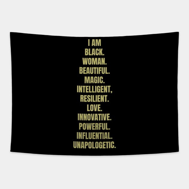 I Am A Powerful Black Woman | African American | Black Queen Tapestry by UrbanLifeApparel