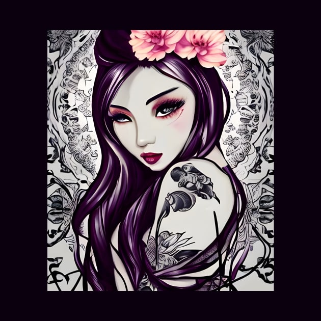 The girl with the flower tattoo by animegirlnft