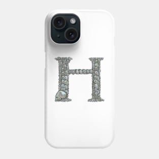 Skull Alphabet H Phone Case