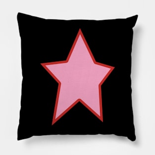 Pink Star Red Out Line Graphic Pillow